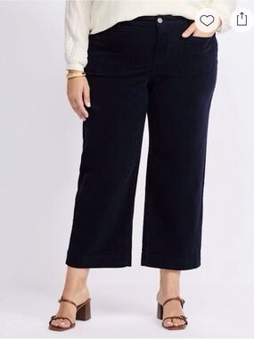 Stitch Fix LIVERPOOL Corduroy Crop Wide Leg With Patch Pockets Size 20W- NWT